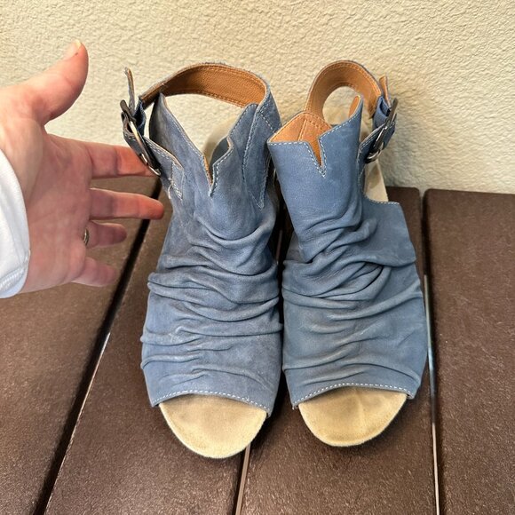 EARTHIES Bonaire Too Blue Wedges Shooties - size 8 - Picture 4 of 12